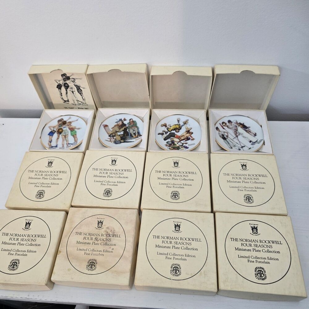 Norman Rockwell Four Seasons Plates Set - Limited Edition Collection